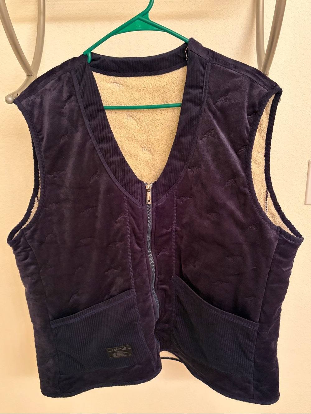 Men's Navy Blue Lightweight Zip-Front Shirt Jacket Vest